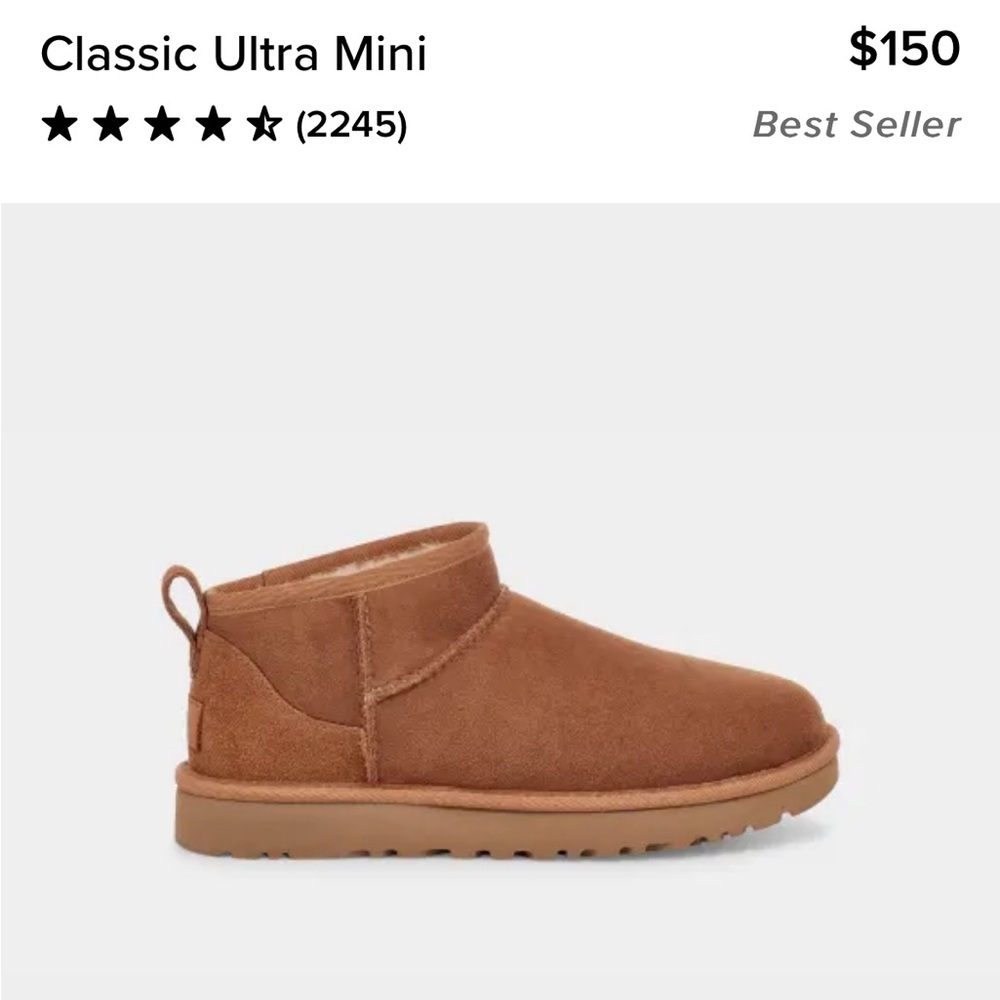 Uggs ultra mini chestnut size 8